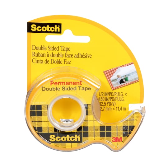 Scotch Permanent Double-Sided Tape-.5X250 3/Pkg